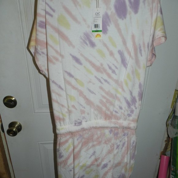 NWT C & C California Women's Short Sleeved Tie Dye T-Shirt Dress NEW - Picture 9 of 10